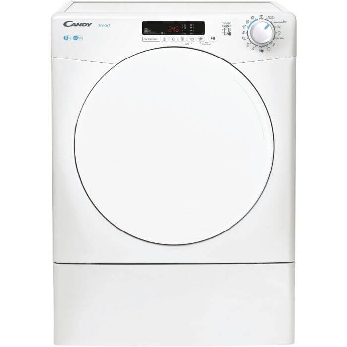 Candy Freestanding Vented Dryer, 9KG, In White – MODEL: CSEV9DF-080 from Empire Spares & Electricals Candy Freestanding Vented Dryer, 9KG, In White – MODEL: CSEV9DF-080 from Empire Spares & Electricals