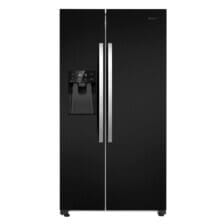 Teknix Freestanding Side By Side Fridge Freezer In Black – MODEL: THSB1791PLUBIX from Empire Spares & Electricals